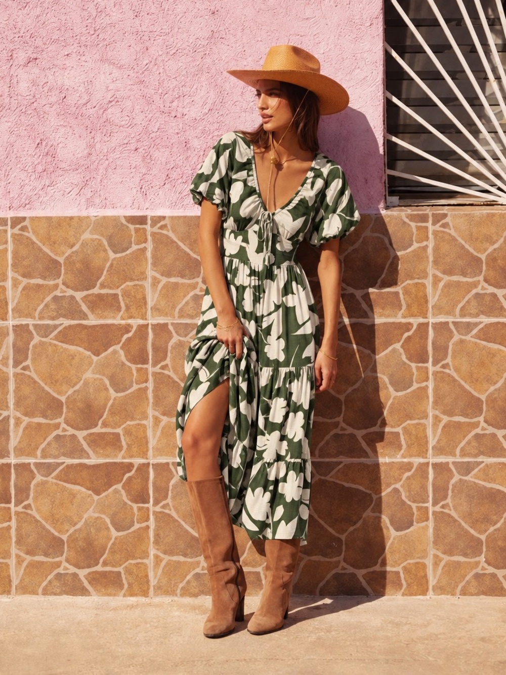 Mister Zimi Autumn Indigo Floral Midi Dress